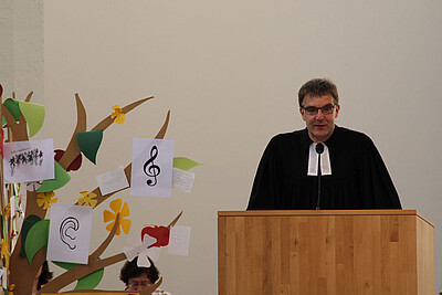 Pfarrer Martin Obrikat betonte die Rolle der Auferstehungskirche für die vielen Flüchtlinge in Aachen nach dem zweiten Weltkrieg